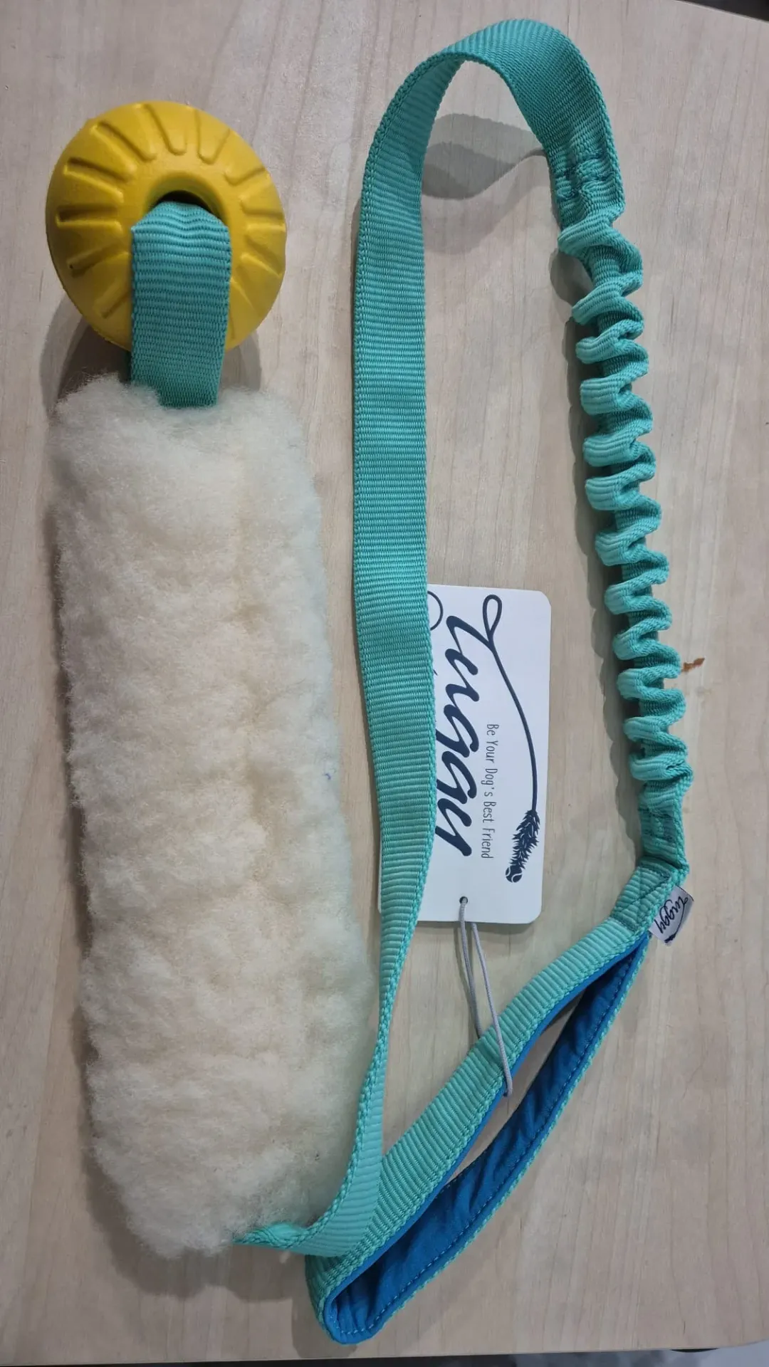 Tuggy - short sheep met bungee en foam bal